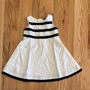 Baby Gap White Sleeveless Dress with Black Stripes - 3Y
